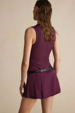 V-neck Belted Mini Dress