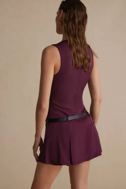 V-neck Belted Mini Dress