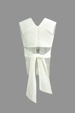 V-neck Cross Knot Back Knit Top