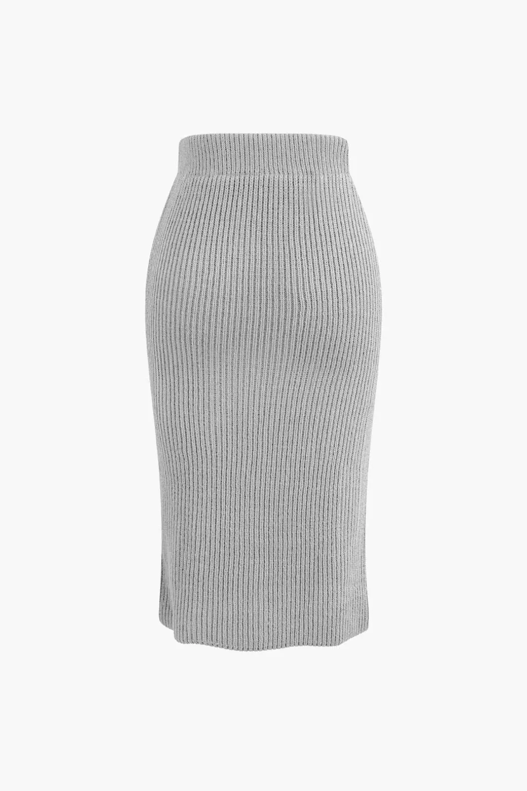 V-neck Long Sleeve Sweater And Skirt Set