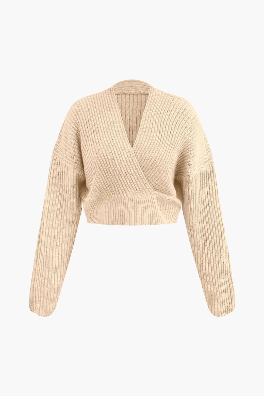 V-neck Long Sleeve Sweater And Skirt Set