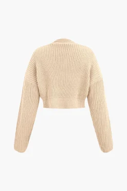 V-neck Long Sleeve Sweater And Skirt Set