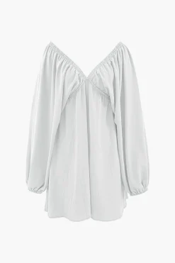 V-neck Puff Sleeve Mini Dress