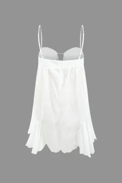V-neck Rhinestone Decor Mini Dress