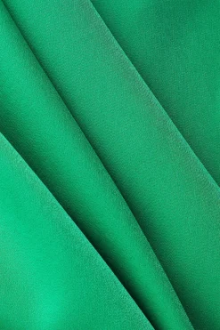 V-neck Satin Pleated Dress With Neck Scarf