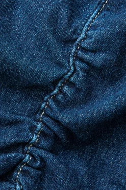 V-waist Buckle Flap Pocket Denim Cargo Skirt