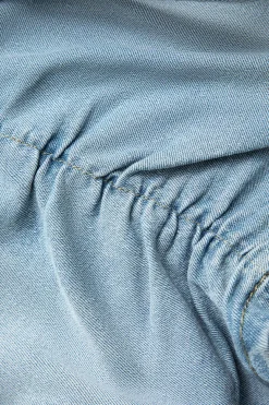 V-waist Buckle Flap Pocket Denim Cargo Skirt