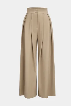 Wide Leg Pleated Trousers