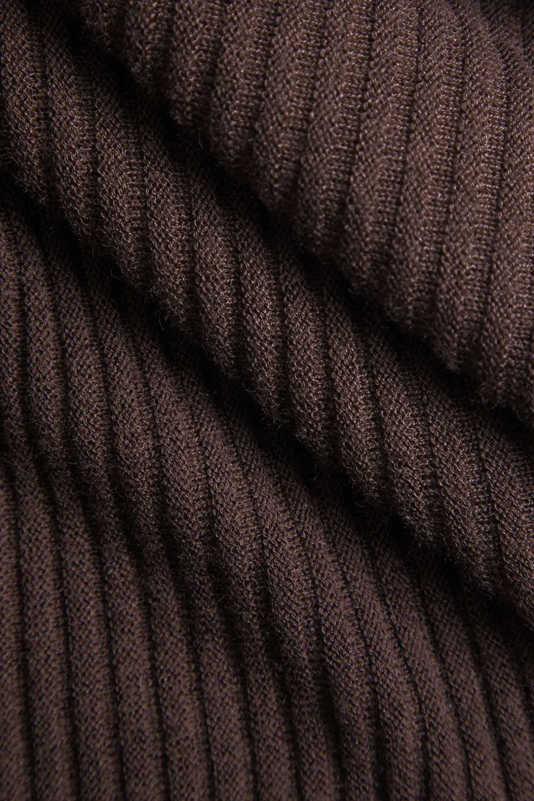 Wool Contrast Knit Long-Sleeve Top