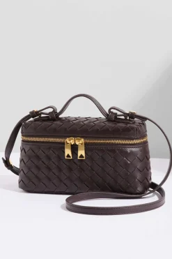 Woven Metallic Zipper Tote Bag