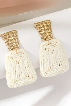 Woven Raffia Drop Earrings