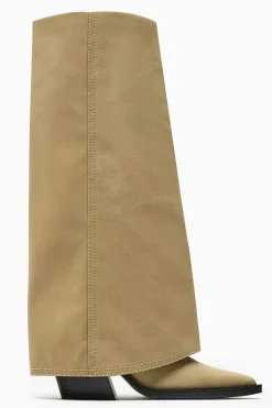 Wrap Pointed Mid Calf Boots