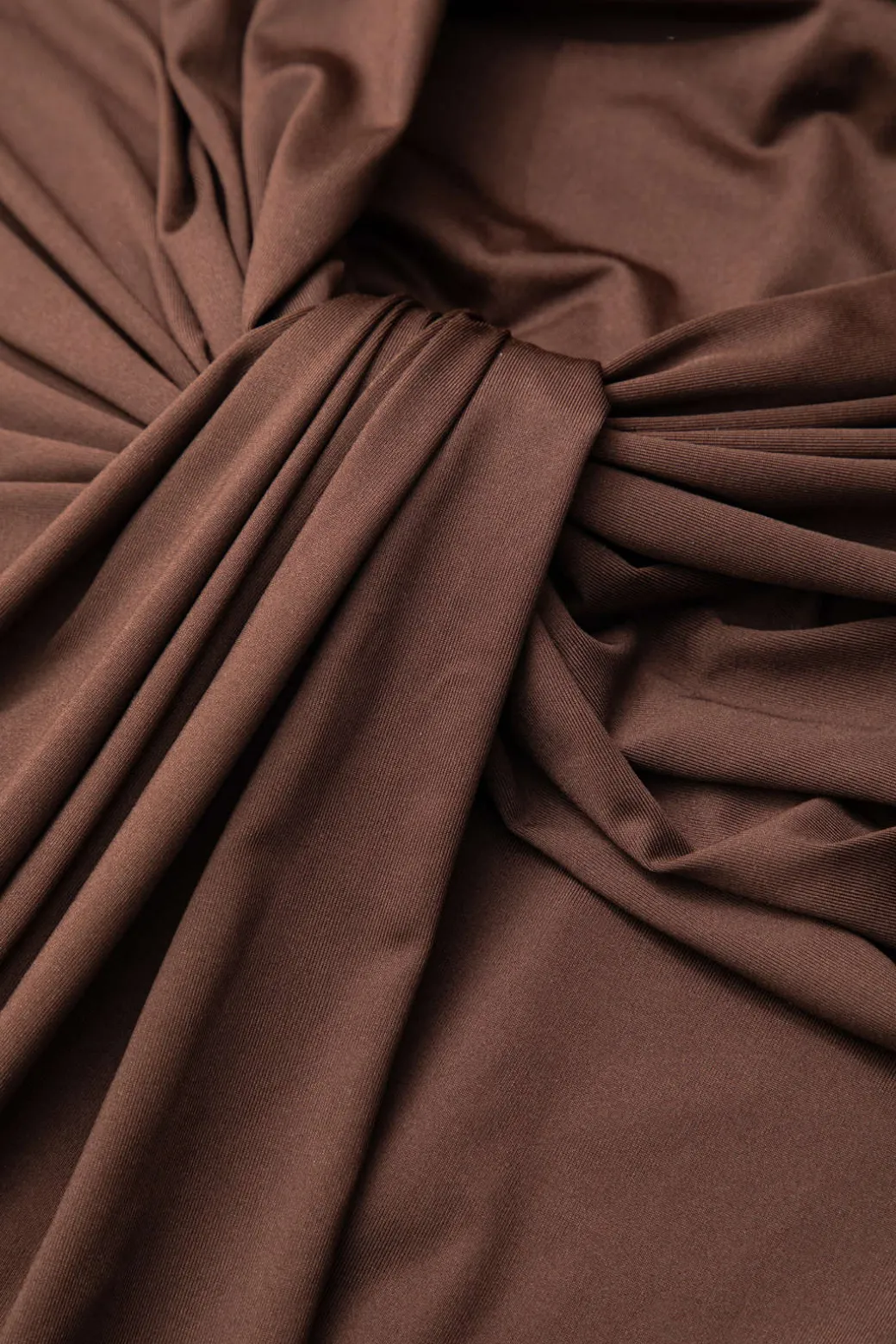 Wrap Ruched High Neck Long Sleeve Maxi Dress