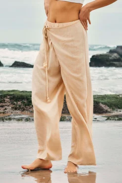 Wrap Tie Linen Pants