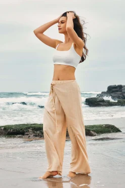 Wrap Tie Linen Pants