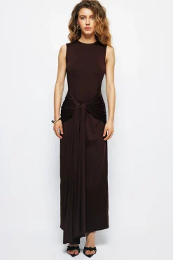 Wrap Tie Sleeveless Maxi Dress
