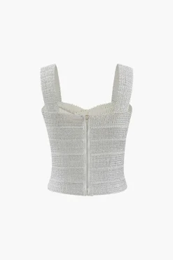Zip Back Crop Bandage Tank Top