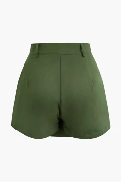 Zipper Back Pleated Mini Skort